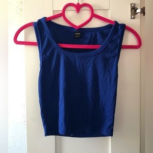 Blue tank crop top